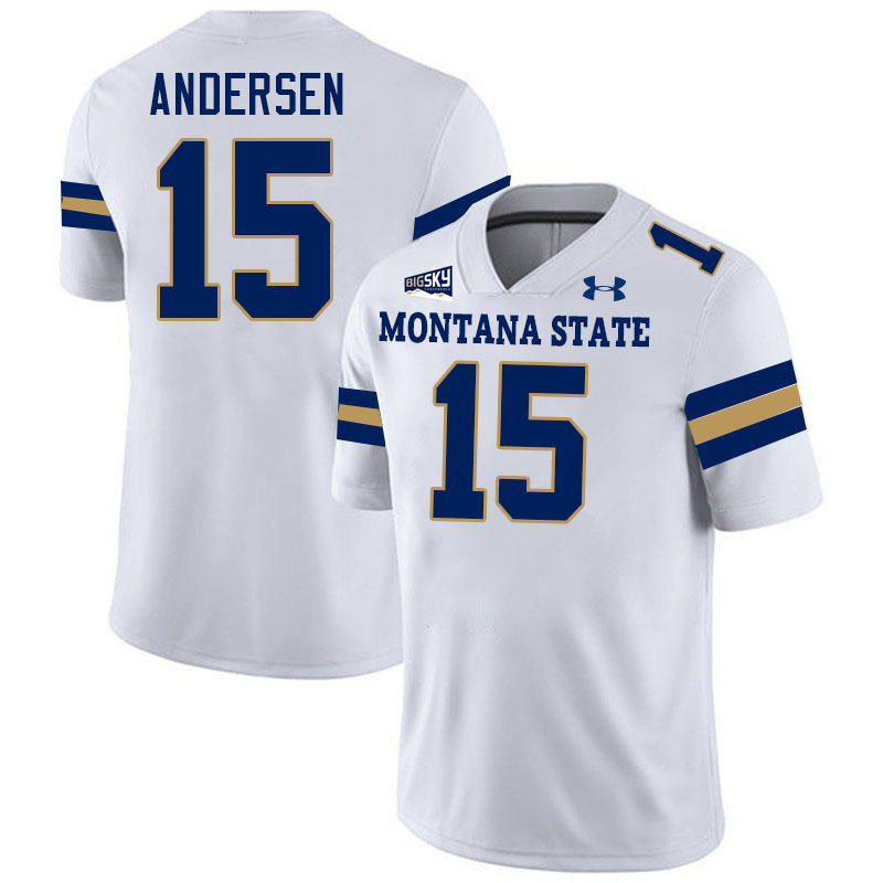 Men #15 Troy Andersen Montana State Bobcats Jerseys Football Stitched-White